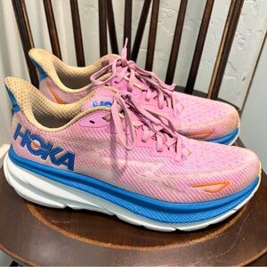 Womens Hoka One One Clifton 9 Cyclamen Sweet Lilac Pink Blue women's Size 9
